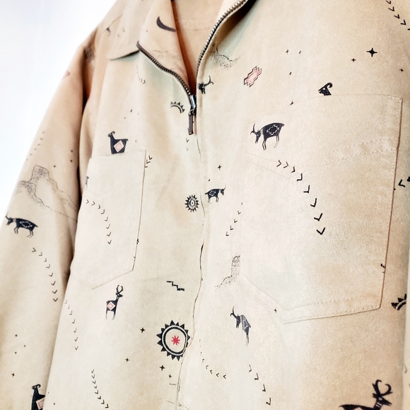 Chico's Design Tribal Zip Faux Suede Jacket - Picture 3 of 10